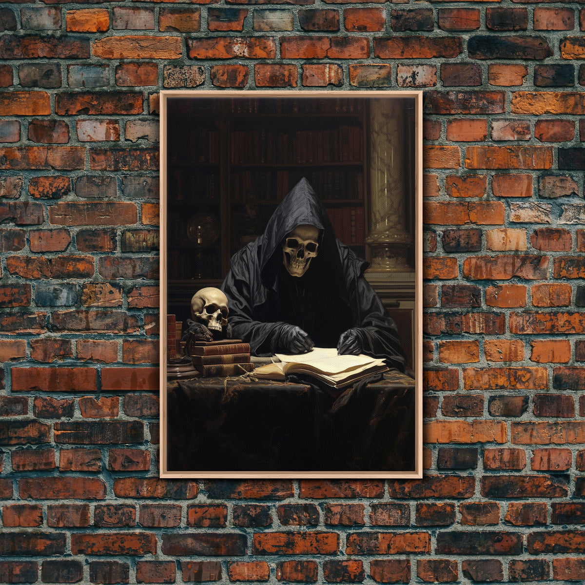 Death’s Private Library | Gothic Canvas Print