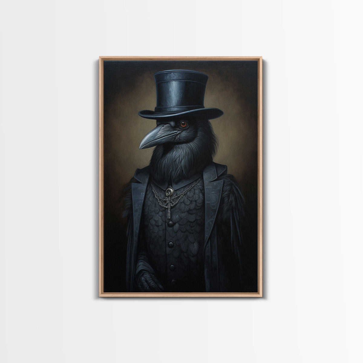 Gothic Raven — Antique Portrait Canvas