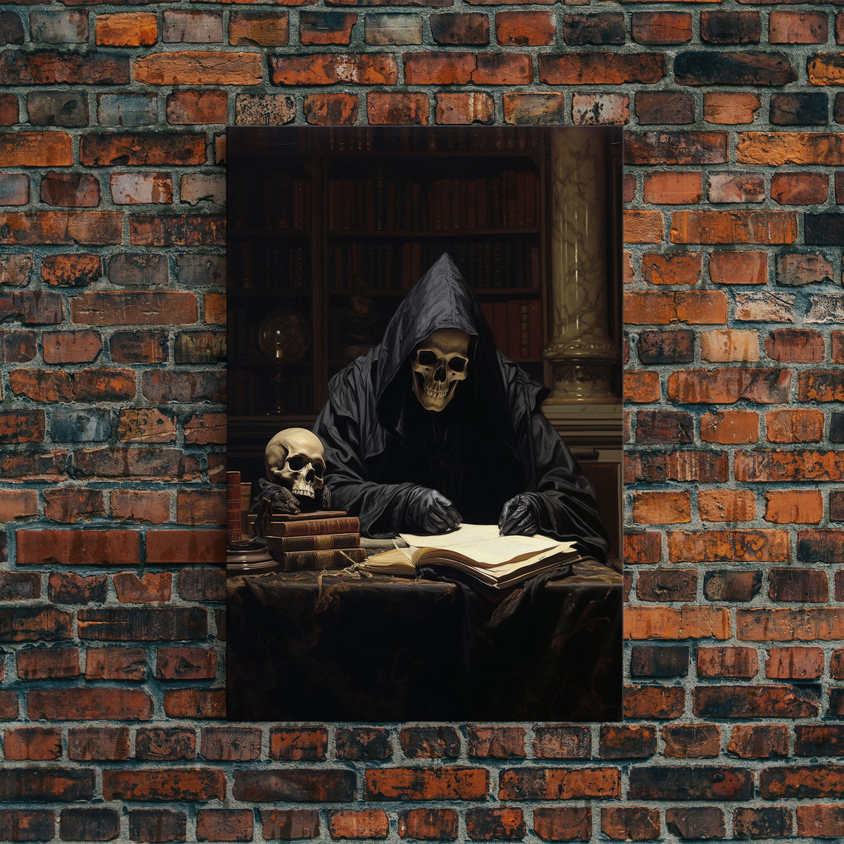 Death’s Private Library | Gothic Canvas Print
