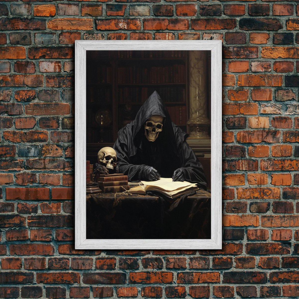 Death’s Private Library | Gothic Canvas Print