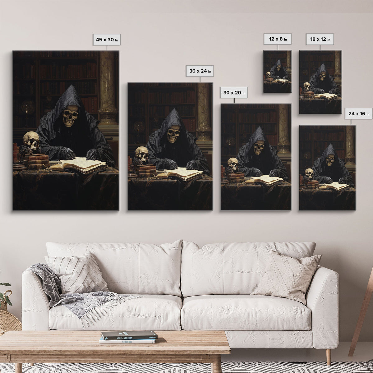 Death’s Private Library | Gothic Canvas Print