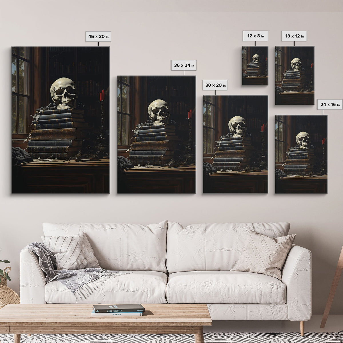 Gothic Victorian Bookshelf with Skull