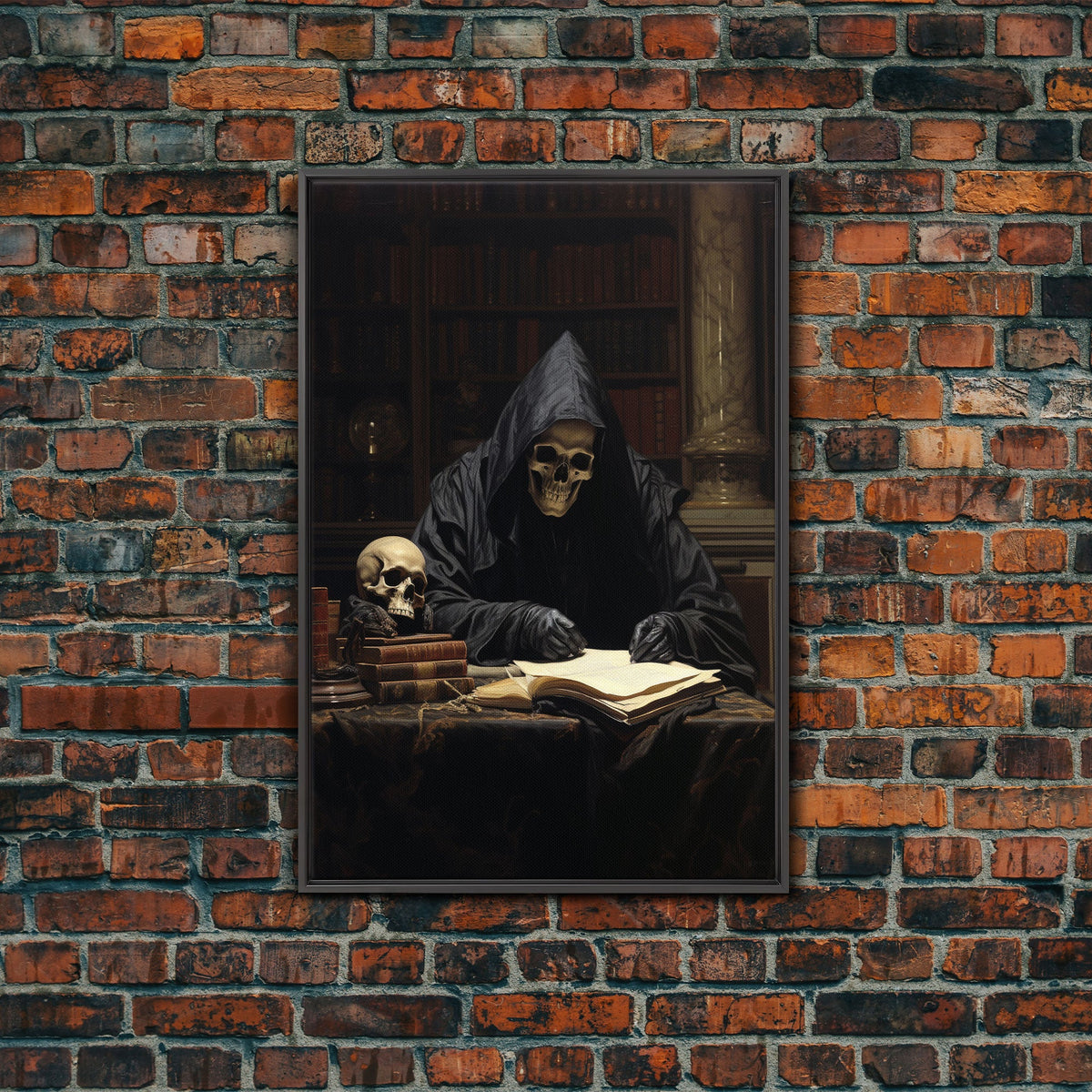 Death’s Private Library | Gothic Canvas Print