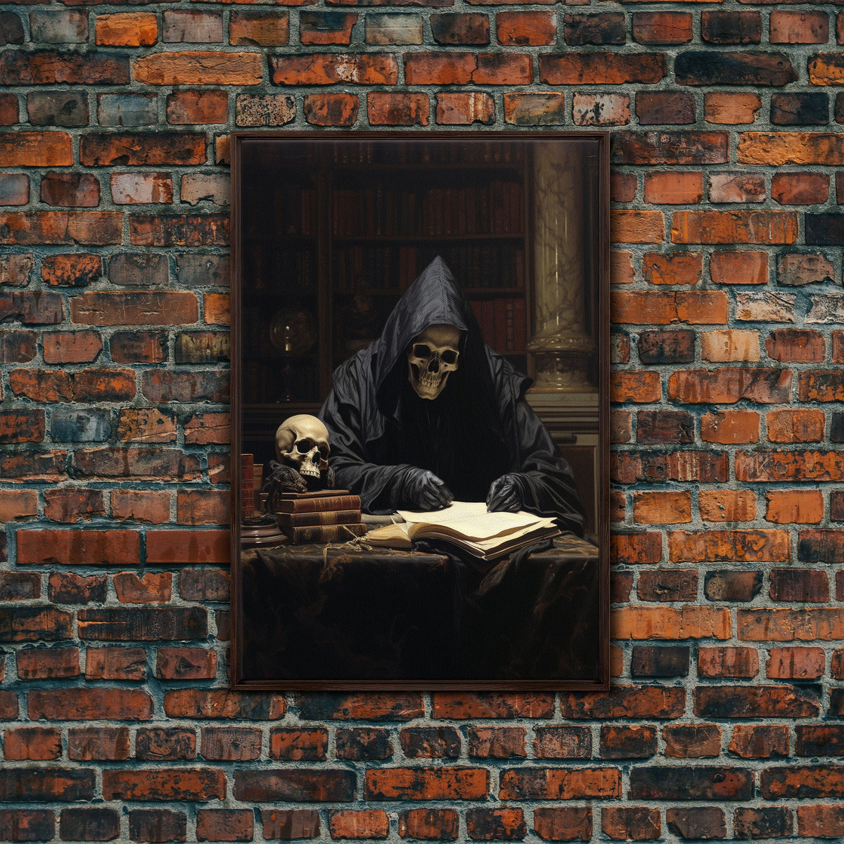 Death’s Private Library | Gothic Canvas Print