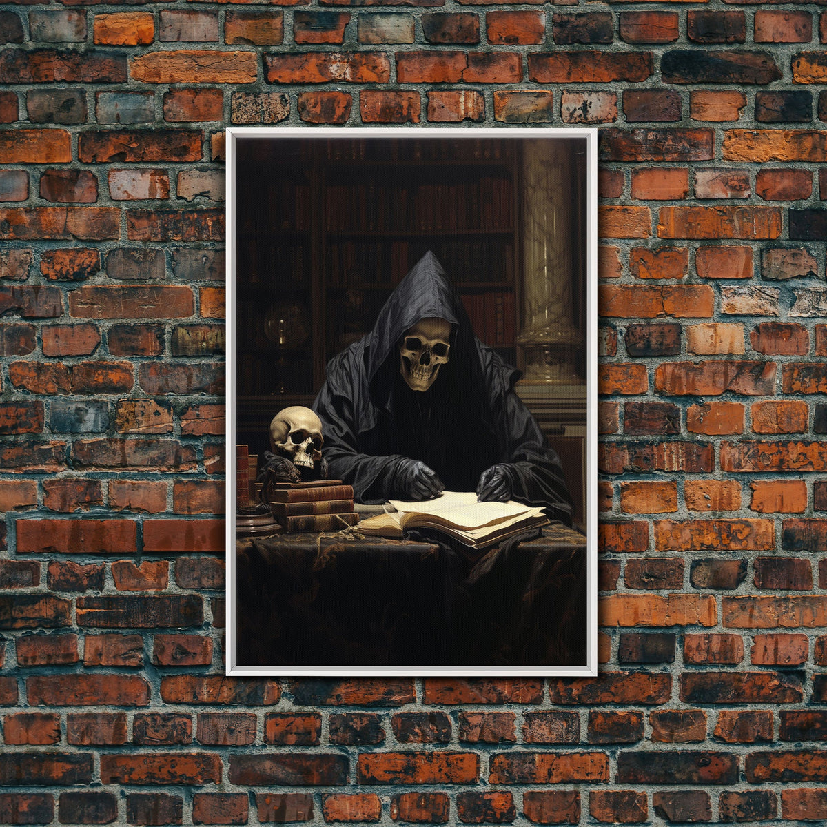 Death’s Private Library | Gothic Canvas Print