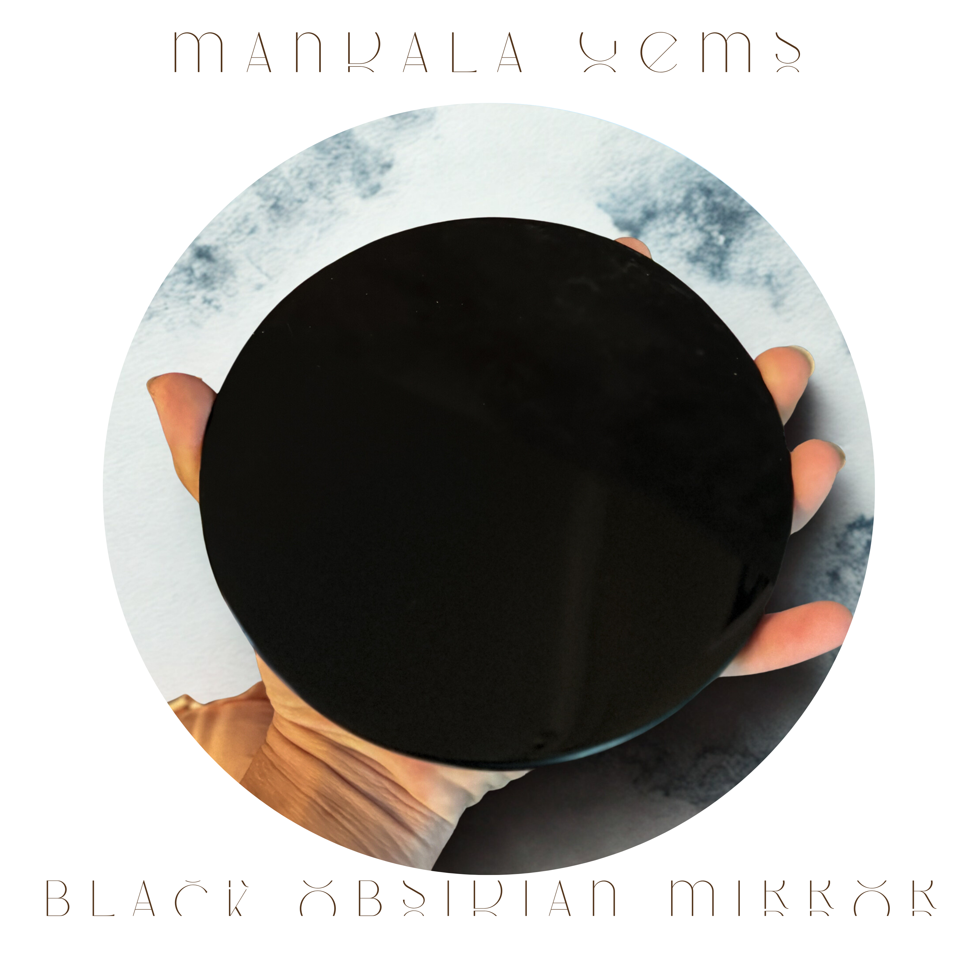 5 3/4 Inch Black Obsidian Mirror, Crystal Scrying