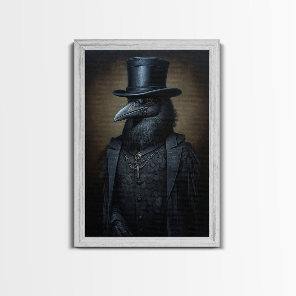 Gothic Raven — Antique Portrait Canvas