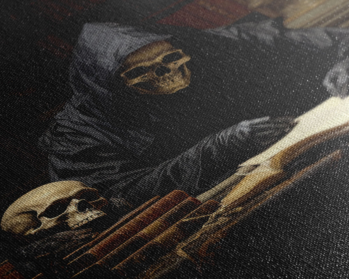 Death’s Private Library | Gothic Canvas Print